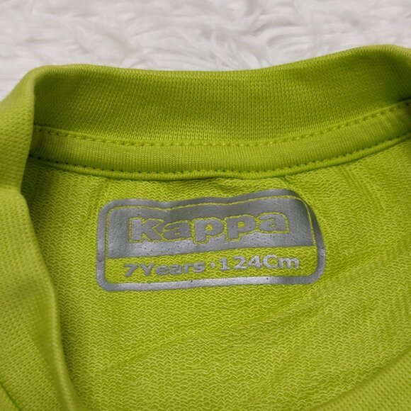 Kappa Unisex Crew Neck Lime Yellow Pullover Loopknit with logo Sweatshirt NWOT - Picture 4 of 8